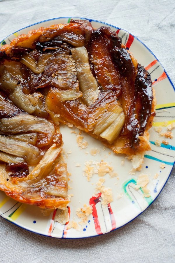 Eggplant Tarte Tatin with Black Pepper Caramel