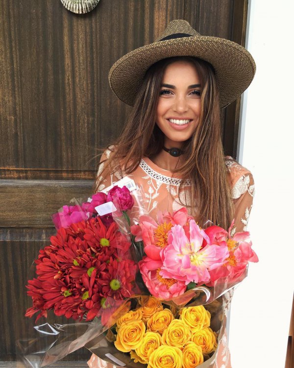 flower, floristry, pink, flower bouquet, person,