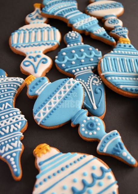 Blue Christmas Ornament Cookies