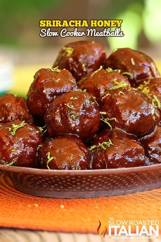 Sriracha Honey Slow Cooker Meatballs