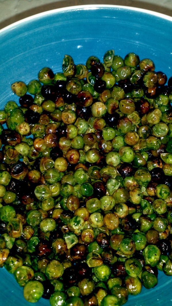 Roasted Peas with Olive Oil and Salt