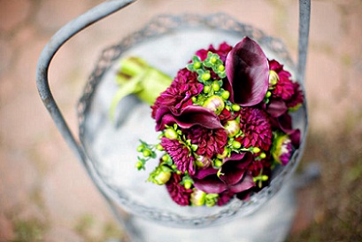 Purple Callas & Green Berries...