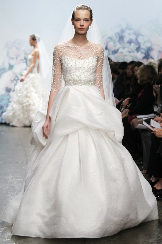 Illusion Neckline Wedding Gown Trend...