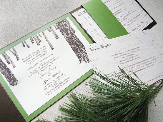 Winter Rustic Wedding Invitation...