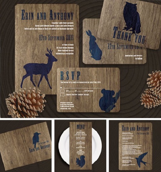 Forest Friends Rustic Wedding Invitation...