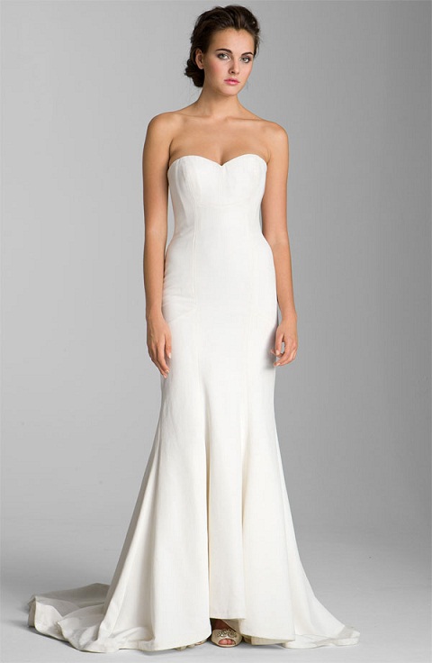 Nicole Miller Trumpet Wedding Dress...