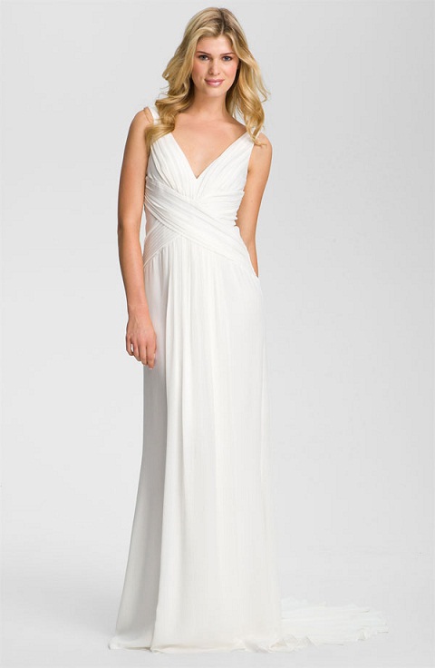 Nicole Miller V-Neck Wedding Dress...