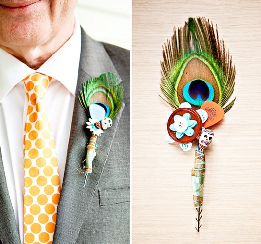 Dia De Los Muertos Wedding Boutonniere...