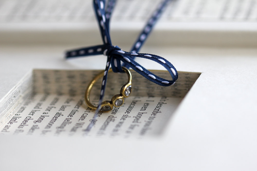 Hollowed out Book Ring Box