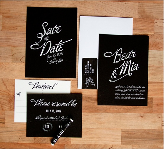 Chalkboard Wedding Invitation...