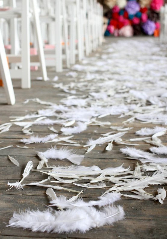 Feather Themed Wedding Aisle...