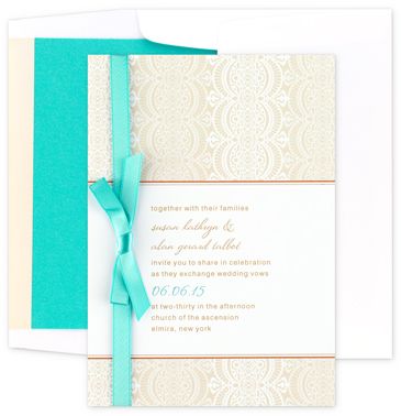 Antique Lace with Teal Ribbon