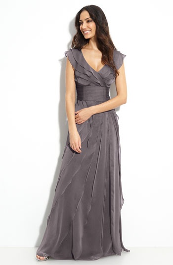 Ruffle Winter Bridesmaid Dress...