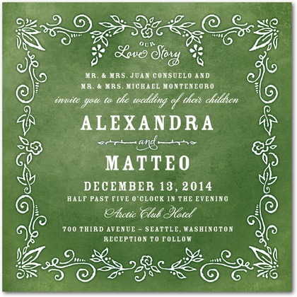 Emerald Wedding Invitation...