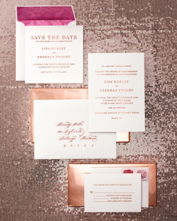 Metallic Wedding Invitation...