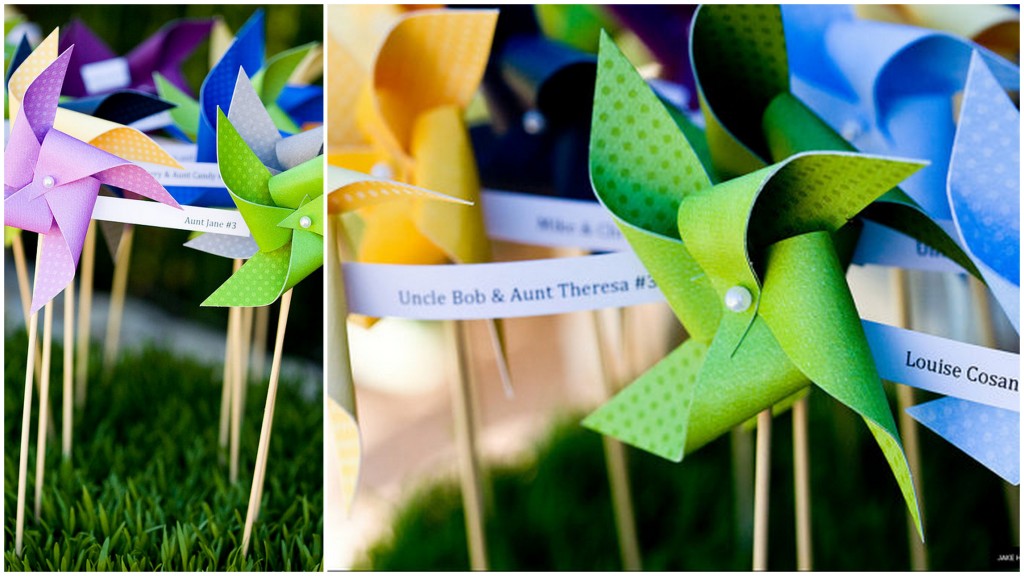 Pinwheel Wedding Escort Card...