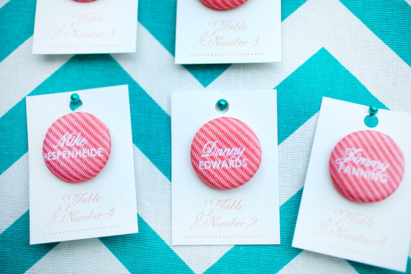 Personalized Button Escort Cards...