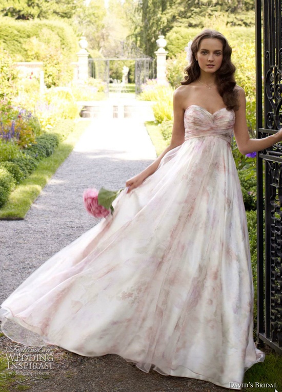 David's bridal shop floral wedding dress