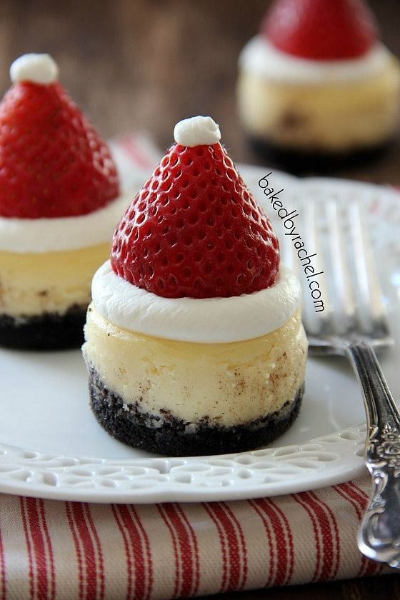 Mini Santa Hat Cheesecakes