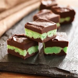 Layered Mint Chocolate Fudge