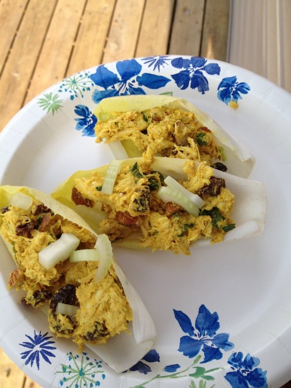 Endive Boats with Fresh Mango Chicken Salad