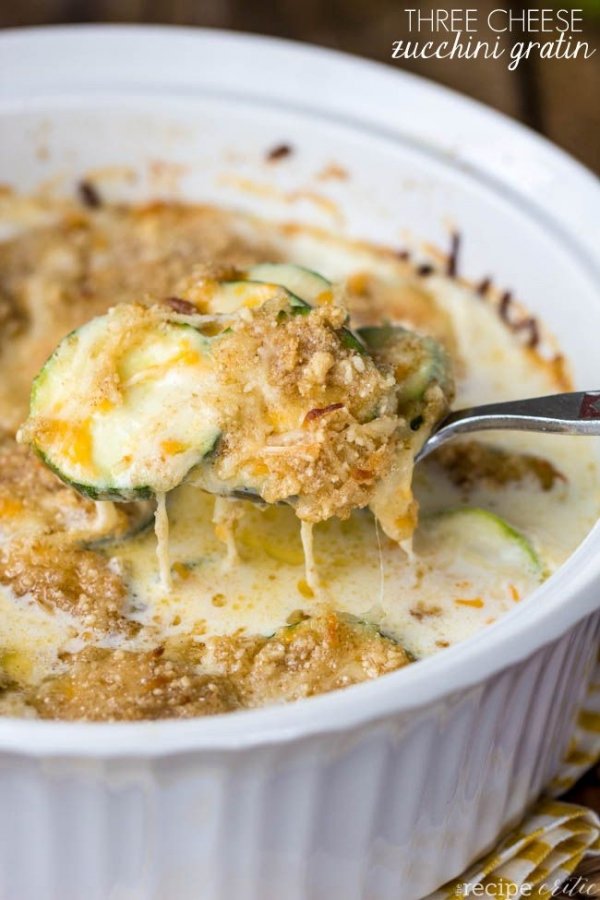 Three Cheese Zucchini Gratin