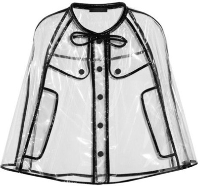 Burberry Prorsum Patent Leather-Trimmed Cape