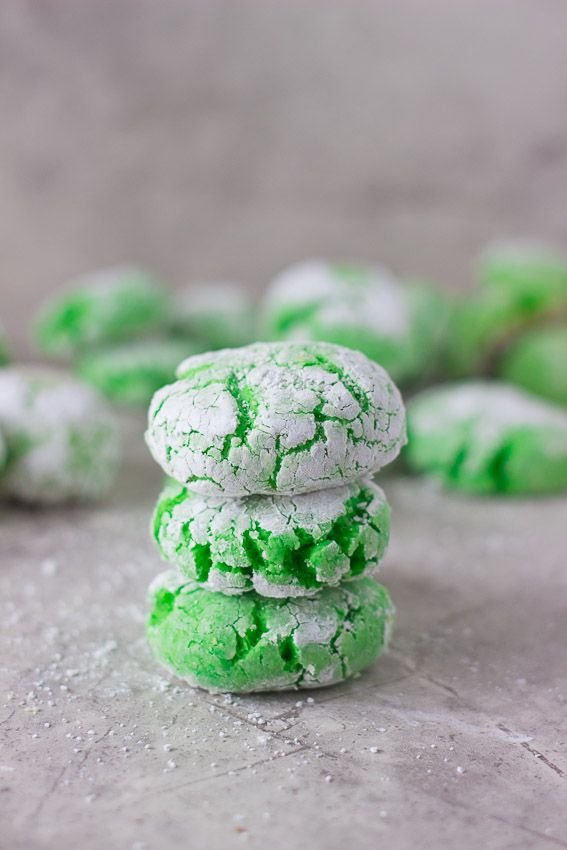 Green Mint Crinkle Cookies