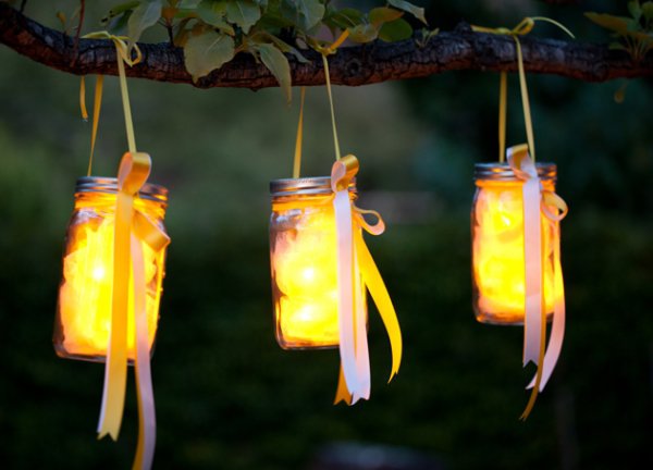 Fairy Lights inside Jars