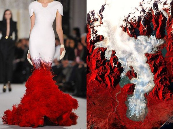 Stephane Rolland S/S 2012 and Valley of the Glaciers - Satellite Image of Patagonia (Chile) by NASA