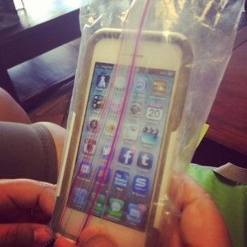 When Going to the Beach Put Your IPhone in a Sandwich Bag to Protect It. the Touch Screen Will Still Work