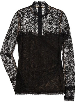 Oscar De La Renta Cotton-Lace Blouse