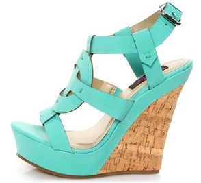 T-Strap Platform Wedge Sandals