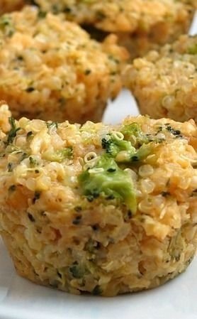 Broccoli Cheddar Quinoa Bites