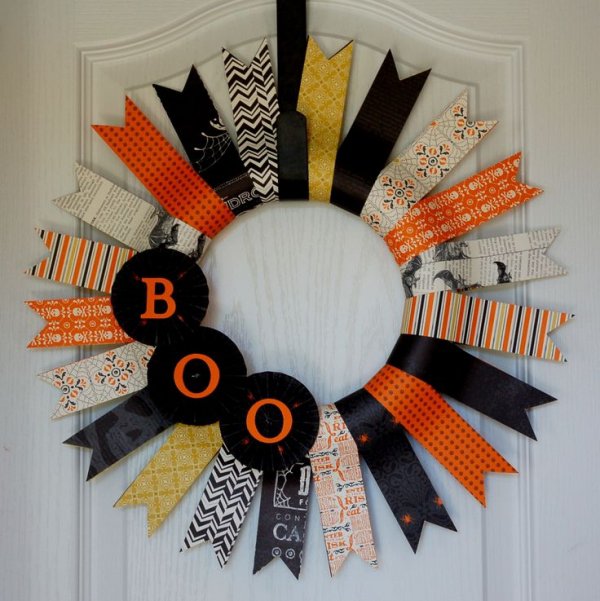 Boo Strip Wreath
