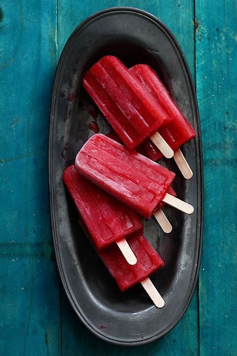 Raspberry Caipirinha Popsicles