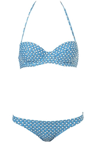 Blue Doily Retro Bikini