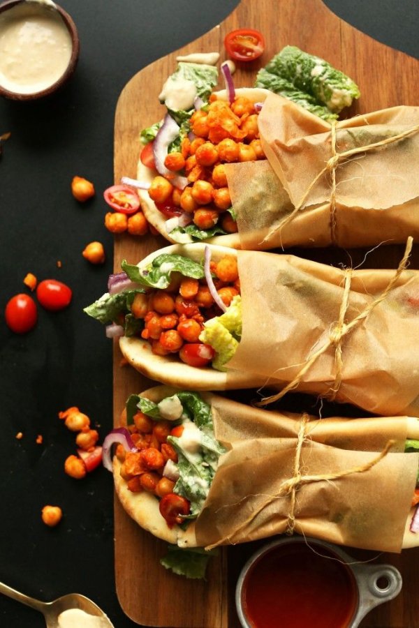 Spicy Buffalo Chickpea Wraps