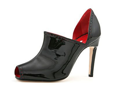 Manolo Blahnik Patent Leather Peep-toe Bootie