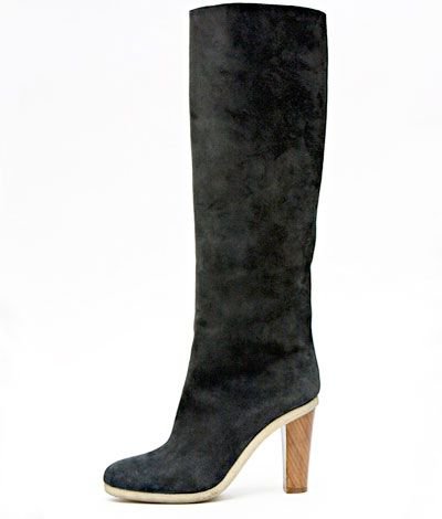 Jil Sander Suede Boot with Wood Heel