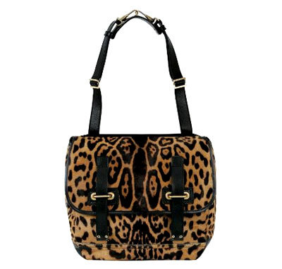 Besace Flap Bag in Leopard Buffalo Leather