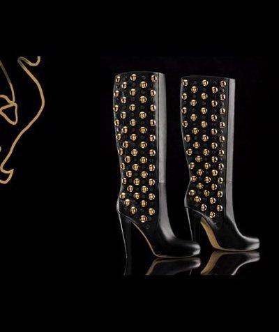 Gucci Babouska Studded Heel Knee High Boots