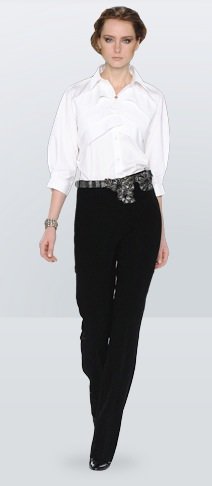 White Shirt and Black Pants