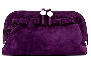 Bruno Frisoni Suede Ruffle Clutch