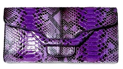 Sergio Rossi Purple Python Clutch