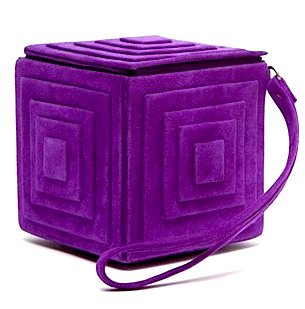 Christian Louboutin Suede Cube Clutch