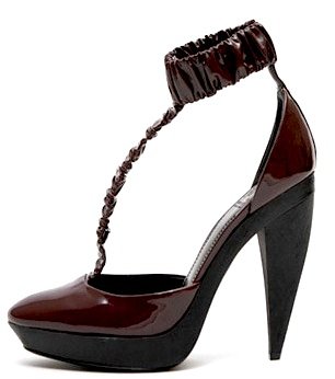 Patent Leather Ruched T-bar Platform Sandals by Burberry