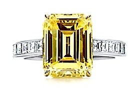 Fancy Vivid Yellow Diamond Ring