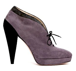 Suede Booties with Sculpted Heels by Prada