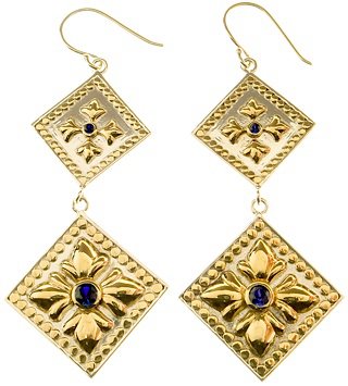 Double Drop Diamond Earrings by Anna Beck ...